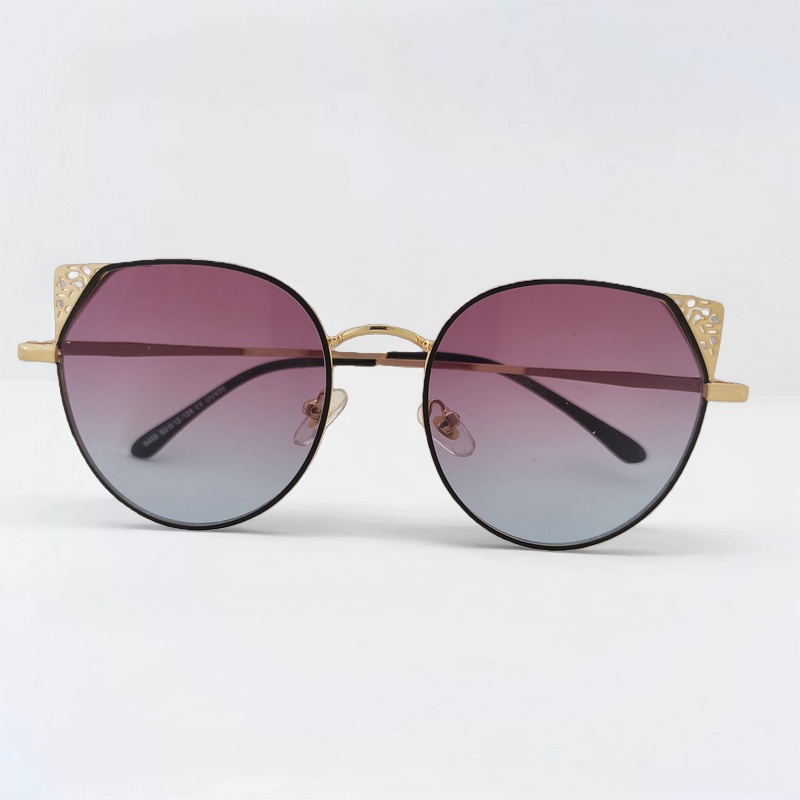 عینک آفتابی زنانه مدل کت گوشه فلزی ادول گرادینت آبی بنفش